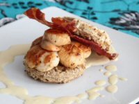 Bacon and King Scallop Open Sandwich