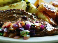 Madras-Style Lamb Leg Steaks with Red Onions & Coriander