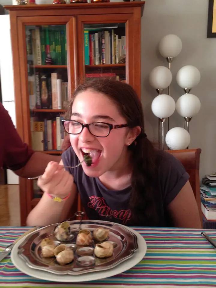 Lily tries snails