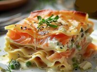 Smoked Salmon, Leek & Goat's Cheese Lasagne Smoked Salmon, Leek & Goat's Cheese Lasagne